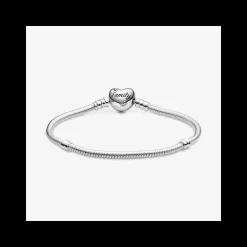 Pandora Bracciale con maglia snake, chiusura a cuore e albero della vita