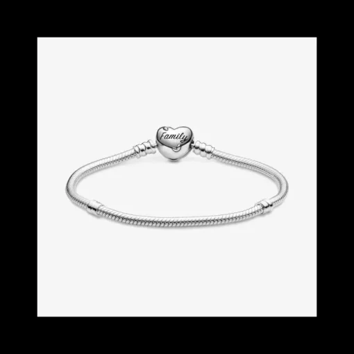 Pandora Bracciale con maglia snake, chiusura a cuore e albero della vita