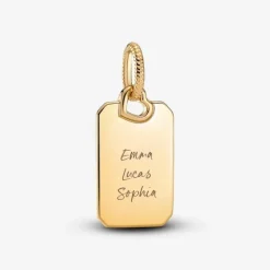 Pandora charm Pendente Medaglia Rettangolare da incidere