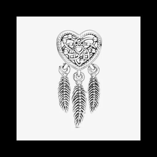 Pandora - Charm Openwork Acchiappasogni Cuore Tre Piume