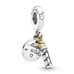 Pandora - Charm pendente bicolore Candela di compleanno