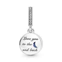 PANDORA - Charm pendente doppio Albero, luna e galassia