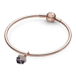 PANDORA - Charm Pendente Viola del Pensiero Luminosa