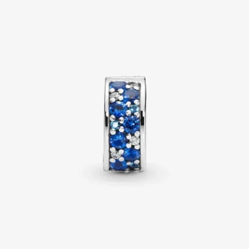 Pandora Clip con pavé blu