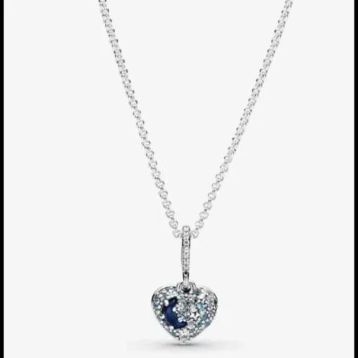 Pandora - Collana con Cuore, Stelle e Luna Blu scintillanti