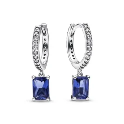 Pandora - Orecchini Cerchi Pavè e Pietre Blu