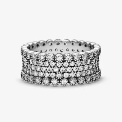 Pandora anello a fascia con pavé scintillante