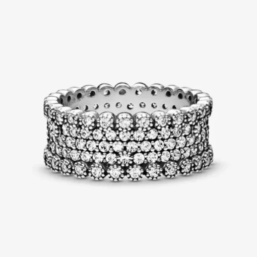 Pandora anello a fascia con pavé scintillante