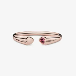 Pandora Anello aperto con cuori scintillanti rosè