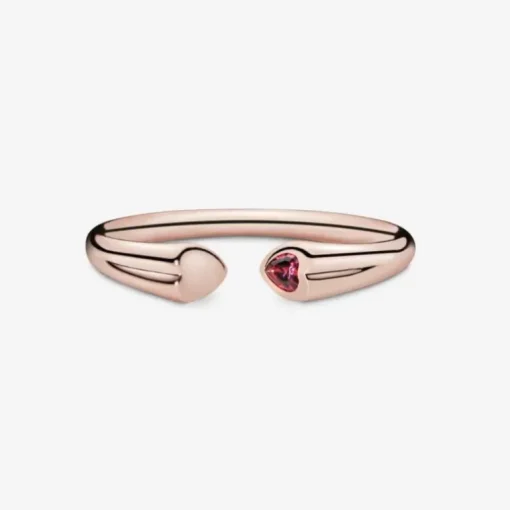 Pandora Anello aperto con cuori scintillanti rosè