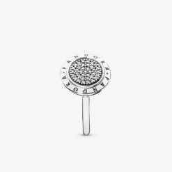 Pandora Anello con pavé e logo Pandora