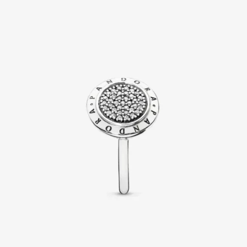Pandora Anello con pavé e logo Pandora