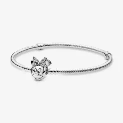 Pandora Bracciale Disney con maglia snake e chiusura con Minnie e pavé