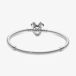 Pandora Bracciale Disney con maglia snake e chiusura con Minnie e pavé