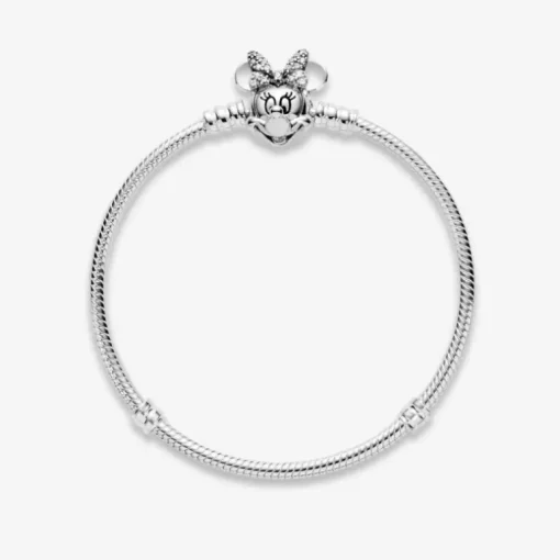 Pandora Bracciale Disney con maglia snake e chiusura con Minnie e pavé