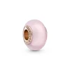 Pandora Charm in vetro di Murano rosa opaco