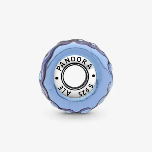 Pandora Charm in vetro di Murano color lavanda con onde