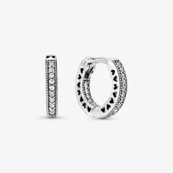 Pandora Orecchini a cerchio Cuore con pavé