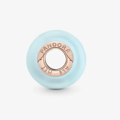 Pandora-Charm in vetro di Murano blu opaco