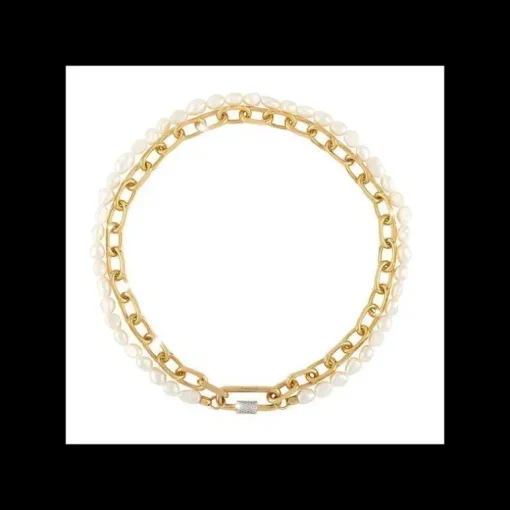 REBECCA - COLLANA IN BRONZO PIETRE E PERLE
