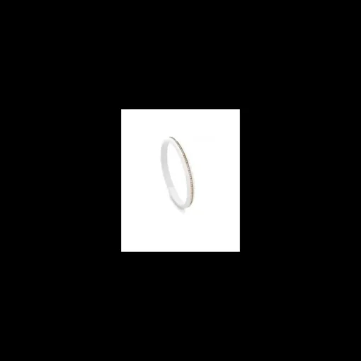 ROBERTO DEMEGLIO - Bracciale L Pura luce piccolo in ceramica bianca lucida e barrette di diamanti brown