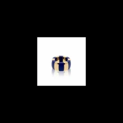ROBERTO DEMEGLIO - ANELLO AURA DOMINO CERAMICA DORATA E BLU LUCIDA