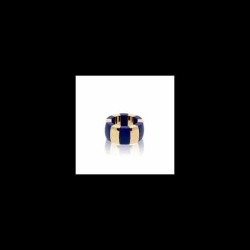 ROBERTO DEMEGLIO - ANELLO AURA DOMINO CERAMICA DORATA E BLU LUCIDA