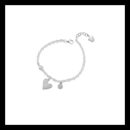 ROBERTO GIANNOTTI BRACCIALE IN ARGENTO CON CIONDOLO CUORE E PAILLETTES