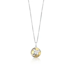 ROBERTO GIANNOTTI - COLLANA CHIAMA ANGELI IN ARGENTO BIANCO E GIALLO CON STELLA E ZIRCONI