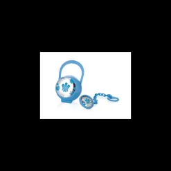 ROBERTO GIANNOTTI - SET PINZA E PORTA CIUCCIO BIMBO AZZURRO CON PLACCA IN ARGENTO