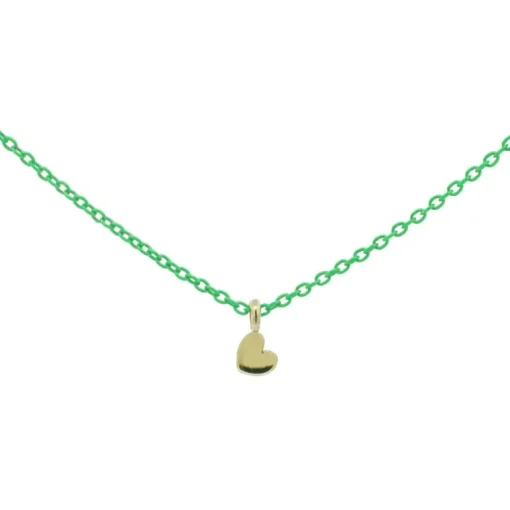 Rue des Mille - COLLANA GIROCOLLO CUORE VERDE FLUO ORO18KT
