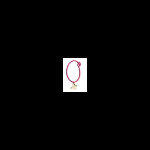 Rue des Mille - MONO ORECCHINO FARFALLA HOOP FUCSIA FLUO ORO18KT