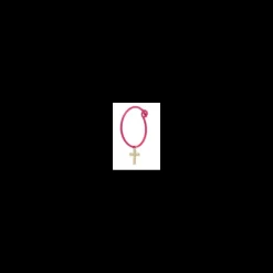 Rue des Mille - MONO ORECCHINO CROCE HOOP FUCSIA FLUO ORO18KT