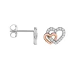 Stroili - Orecchini Lobo Silver Moments Argento Bicolore Bianco / Rosa Cubic Zirconia