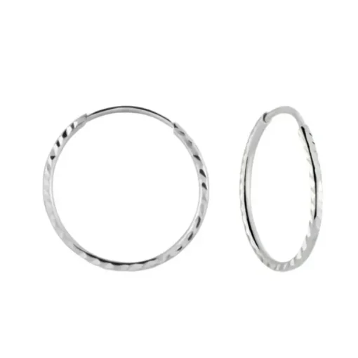 STROILI - Orecchini A Cerchio Diamantato Tondo Toujours Oro Bianco