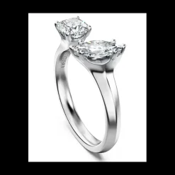 Swarovski - Anello aperto Galaxy Diamanti creati in laboratorio 1 ct tw, Taglio misto, Oro bianco 18 K