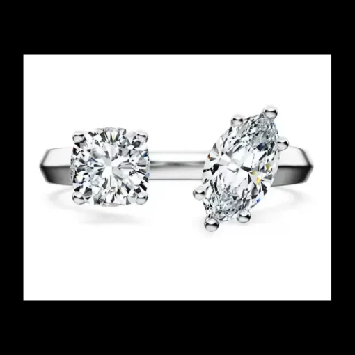 Swarovski - Anello aperto Galaxy Diamanti creati in laboratorio 1 ct tw, Taglio misto, Oro bianco 18 K