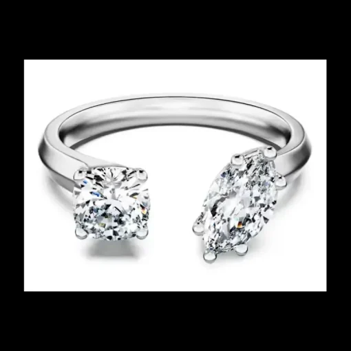 Swarovski - Anello aperto Galaxy Diamanti creati in laboratorio 1 ct tw, Taglio misto, Oro bianco 18 K