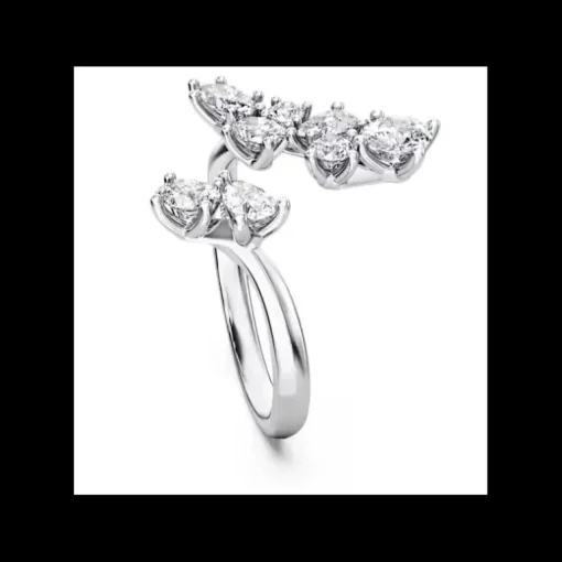 Swarovski - Anello bypass Galaxy Diamanti creati in laboratorio 1,25 ct tw, Taglio misto, Oro bianco 18 K