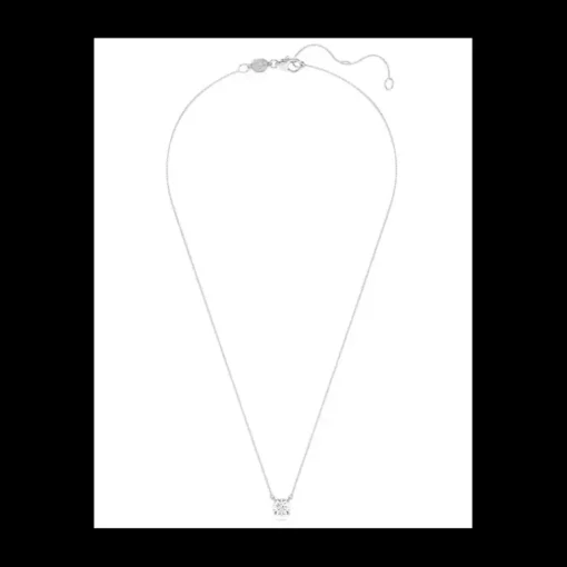 SWAROVSKI - Collana con Pendente con solitario Eternity Diamanti creati in laboratorio 1 ct tw, Taglio Round, Oro bianco 18 K