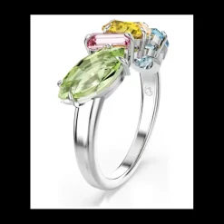 Swarovski - Anello Gema Taglio misto, Multicolore, Placcato rodio