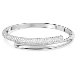 Swarovski Bracciale rigido Dextera Chiusura magnetica, Bianco, Placcato rodio
