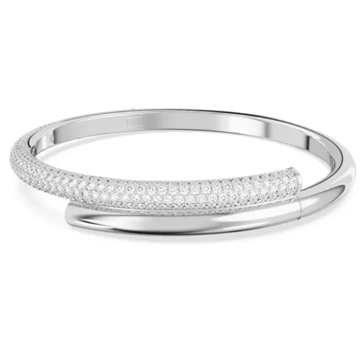 Swarovski Bracciale rigido Dextera Chiusura magnetica, Bianco, Placcato rodio