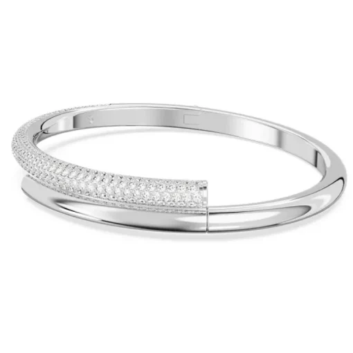 Swarovski Bracciale rigido Dextera Chiusura magnetica, Bianco, Placcato rodio
