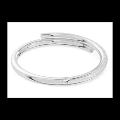 Swarovski Bracciale rigido Dextera Chiusura magnetica, Bianco, Placcato rodio