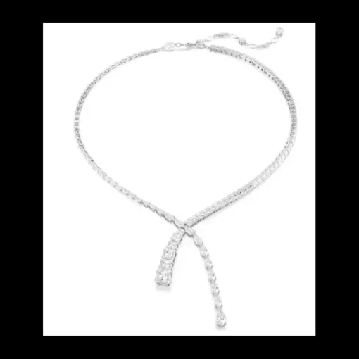SWAROVSKI - Collana a Y Matrix Taglio misto, Bianco, Placcato rodio