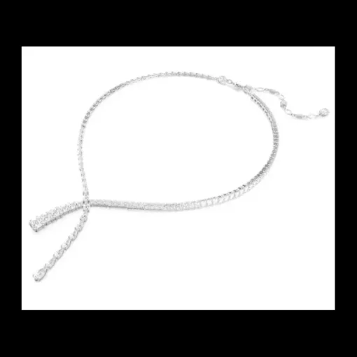 SWAROVSKI - Collana a Y Matrix Taglio misto, Bianco, Placcato rodio
