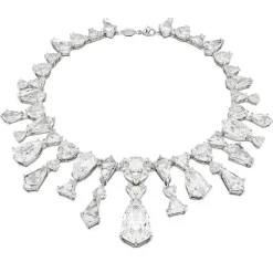 Swarovski Collana Mesmera Statement, Taglio misto, Bianca, Placcato rodio