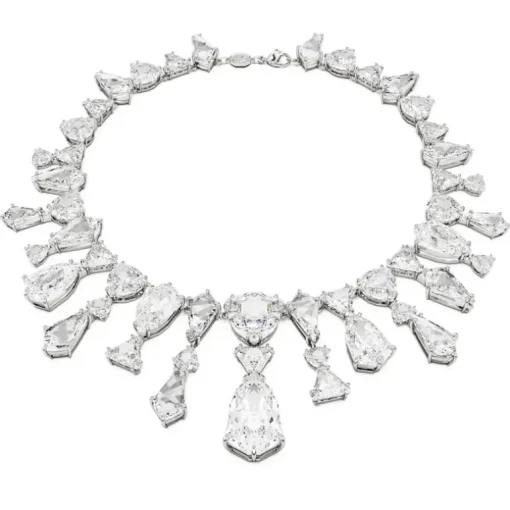 Swarovski Collana Mesmera Statement, Taglio misto, Bianca, Placcato rodio
