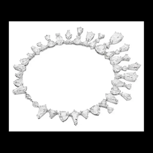 Swarovski Collana Mesmera Statement, Taglio misto, Bianca, Placcato rodio